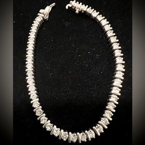 Sterling silver and crystal bracelet